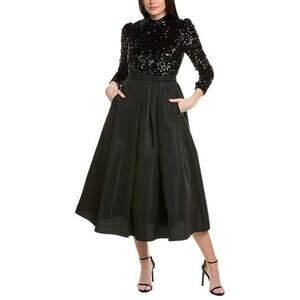 $895 Sachin & Babi Women's Black Amity Sequin Cocktail‎ Dress Gown sz 0